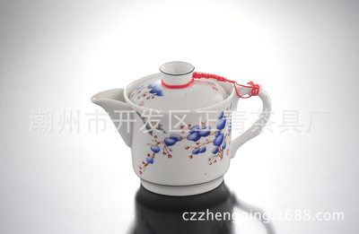 优质茶具推荐 高白蓝仙桃侧把壶之魅力