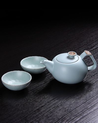 汝窑旅行茶具 一壶两杯套组 3款