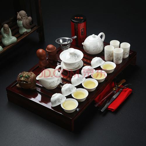 茶具厂家直销镁泽茶博士茶具套装紫砂整套陶瓷功夫茶具套装实木茶盘